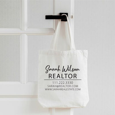 Custom Realtor Tote Bag, Personalized Business Tote Bag, Custom Real Estate Agent Gift, Tote Bag With Logo, Promotional Tote Bag, Reusable