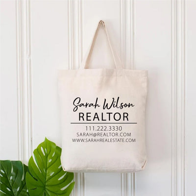 Custom Realtor Tote Bag, Personalized Business Tote Bag, Custom Real Estate Agent Gift, Tote Bag With Logo, Promotional Tote Bag, Reusable