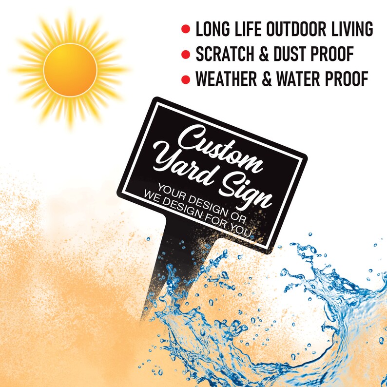 Custom Aluminum Yard Sign 10” x 14”, Rust-free Personalized Metal Signage for Lawn