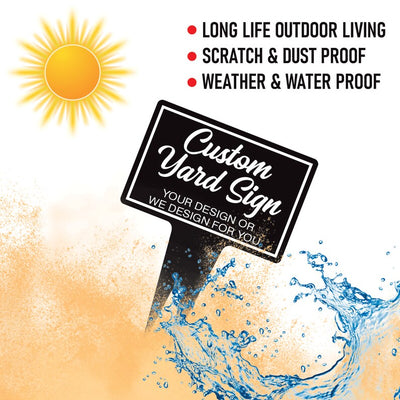 Custom Aluminum Yard Sign 10” x 14”, Rust-free Personalized Metal Signage for Lawn