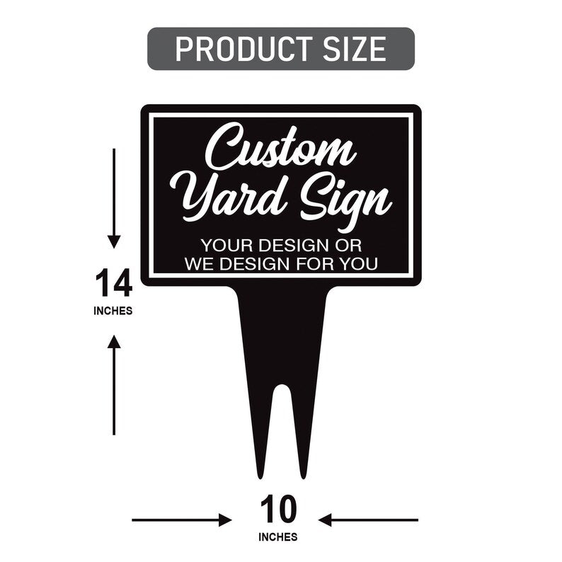 Custom Aluminum Yard Sign 10” x 14”, Rust-free Personalized Metal Signage for Lawn