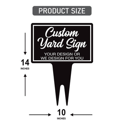 Custom Aluminum Yard Sign 10” x 14”, Rust-free Personalized Metal Signage for Lawn