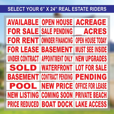 Custom Real Estate Aluminum Sign Panel & Rider - 18” X 24” Thick Sign With Holes for Hanging