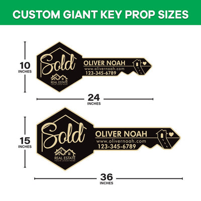 Personalized Real Estate Marketing Key Cutout Sign, Customized Realtor Social Media Photo Props, Realtor Key Sign, Customized Just Sold Key