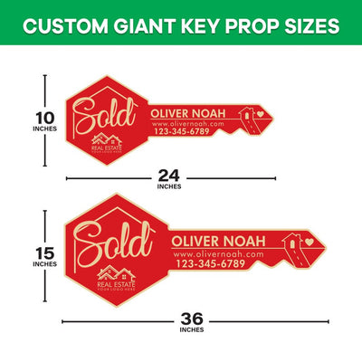 Personalized Real Estate Marketing Key Cutout Sign, Customized Realtor Social Media Photo Props, Realtor Key Sign, Customized Just Sold Key