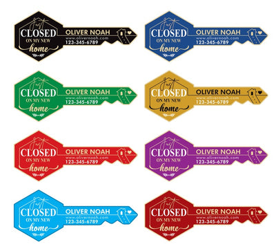 Personalized Real Estate Marketing Key Cutout Sign, Customized Realtor Social Media Photo Props, Realtor Key Sign, Customized Just Sold Key