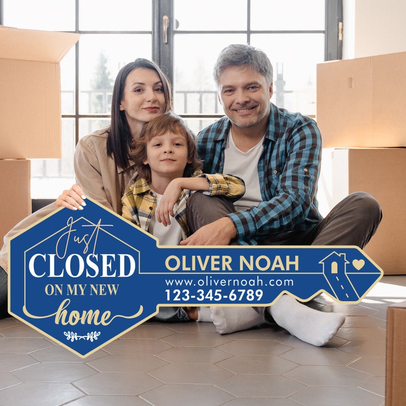 Personalized Real Estate Marketing Key Cutout Sign, Customized Realtor Social Media Photo Props, Realtor Key Sign, Customized Just Sold Key
