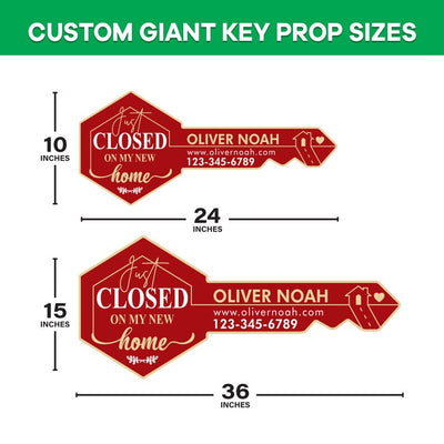 Personalized Real Estate Marketing Key Cutout Sign, Customized Realtor Social Media Photo Props, Realtor Key Sign, Customized Just Sold Key