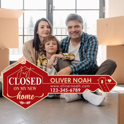 Personalized Real Estate Marketing Key Cutout Sign, Customized Realtor Social Media Photo Props, Realtor Key Sign, Customized Just Sold Key