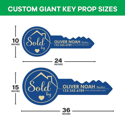 Personalized Real Estate Marketing Key Cutout Sign, Customized Realtor Social Media Photo Props, Realtor Key Sign, Customized Just Sold Key