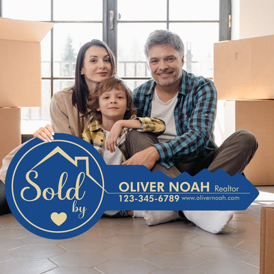 Personalized Real Estate Marketing Key Cutout Sign, Customized Realtor Social Media Photo Props, Realtor Key Sign, Customized Just Sold Key