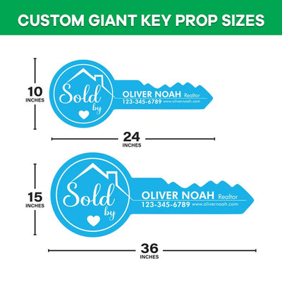 Personalized Real Estate Marketing Key Cutout Sign, Customized Realtor Social Media Photo Props, Realtor Key Sign, Customized Just Sold Key