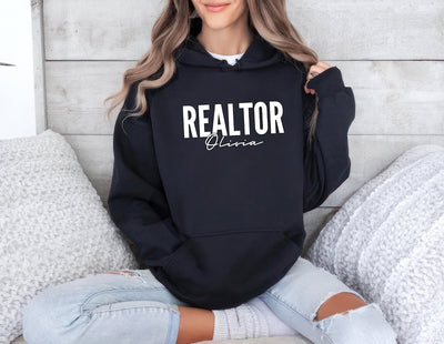 Custom Realtor Hoodie, Personalized Real Estate Hoodie, Real Estate Broker Agent Hoodie, Unisex Realtor Pullover Hoodie, Gift for Realtor