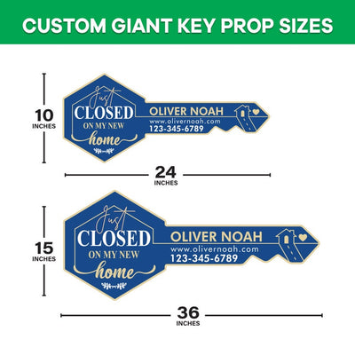 Personalized Real Estate Marketing Key Cutout Sign, Customized Realtor Social Media Photo Props, Realtor Key Sign, Customized Just Sold Key