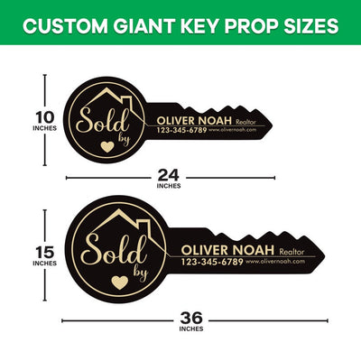 Personalized Real Estate Marketing Key Cutout Sign, Customized Realtor Social Media Photo Props, Realtor Key Sign, Customized Just Sold Key