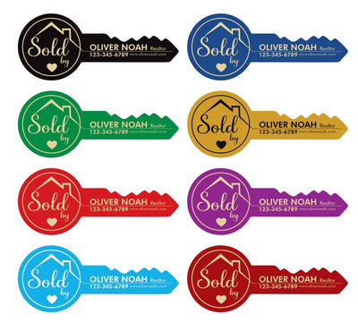 Personalized Real Estate Marketing Key Cutout Sign, Customized Realtor Social Media Photo Props, Realtor Key Sign, Customized Just Sold Key