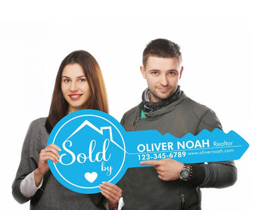 Personalized Real Estate Marketing Key Cutout Sign, Customized Realtor Social Media Photo Props, Realtor Key Sign, Customized Just Sold Key