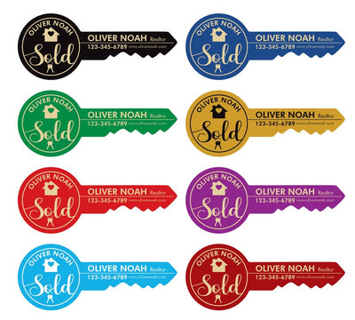 Personalized Real Estate Marketing Key Cutout Sign, Customized Realtor Social Media Photo Props, Realtor Key Sign, Customized Just Sold Key