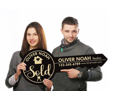 Personalized Real Estate Marketing Key Cutout Sign, Customized Realtor Social Media Photo Props, Realtor Key Sign, Customized Just Sold Key
