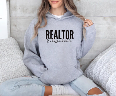 Custom Realtor Hoodie, Personalized Real Estate Hoodie, Real Estate Broker Agent Hoodie, Unisex Realtor Pullover Hoodie, Gift for Realtor