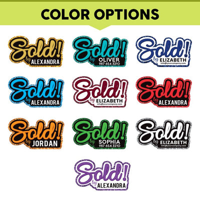 Personalized Real Estate Sold Cutout Sign, Customized Realtor Social Media Photo Props, Realtor Key Sign, Customized Name Sold By Sign