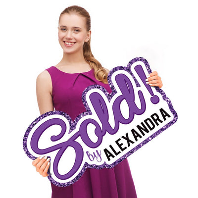 Personalized Real Estate Sold Cutout Sign, Customized Realtor Social Media Photo Props, Realtor Key Sign, Customized Name Sold By Sign