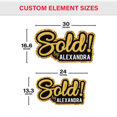 Personalized Real Estate Sold Cutout Sign, Customized Realtor Social Media Photo Props, Realtor Key Sign, Customized Name Sold By Sign