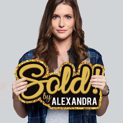 Personalized Real Estate Sold Cutout Sign, Customized Realtor Social Media Photo Props, Realtor Key Sign, Customized Name Sold By Sign