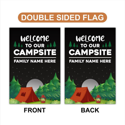 Custom Camping Garden Flag - 12x18 Inch Double Sided, Personalized Campsite Flag, Campsite Decor, Happy Campers Flag, Camping Welcome Flag