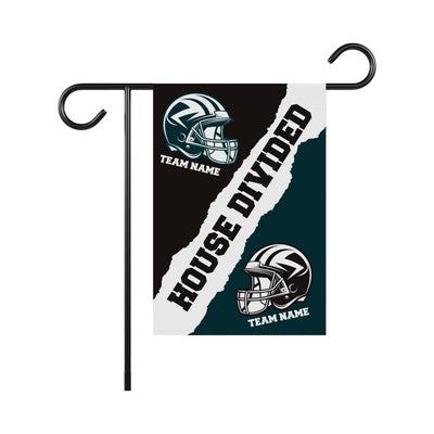 Custom House Divided Garden Flag - 12x18 Inch Double Sided, Hockey, Basketball, Baseball, Football, Any League, College, Team Rivalry Flag