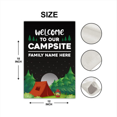 Custom Camping Garden Flag - 12x18 Inch Double Sided, Personalized Campsite Flag, Campsite Decor, Happy Campers Flag, Camping Welcome Flag