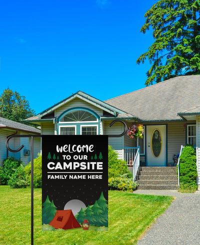Custom Camping Garden Flag - 12x18 Inch Double Sided, Personalized Campsite Flag, Campsite Decor, Happy Campers Flag, Camping Welcome Flag