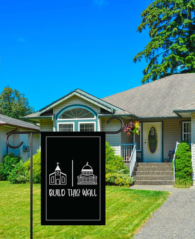Build This Wall Garden Flag, 12x18 Inch Double Sided, Church And State Flag, Freedom Religion Flag, Women Rights, Christian National Flag