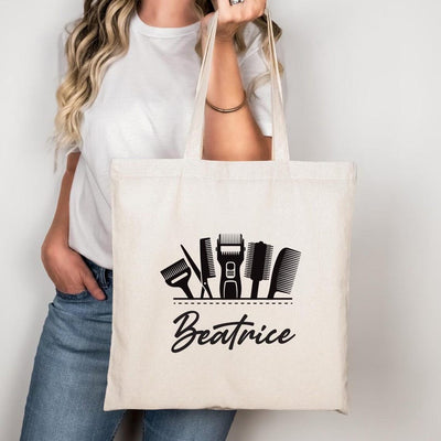 Personalized Name Hairdresser Tote Bag, Custom Hair Stylist Tote Bag, Beauty Salon Bag, Trendy Tote Bag, Hairdresser Gift, Cosmetology Gift