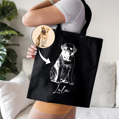 Personalized Pet Photo Tote Bag, Custom Dog Mom Tote Bag, Custom Pet Photo Bag, Trendy Tote Bag, Dog Owner Gift, Pet Photo Gift, Dog Dad Bag