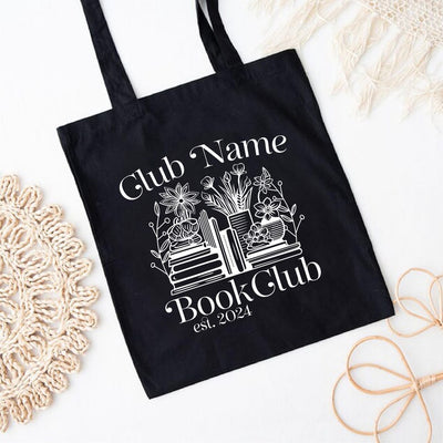 Custom Book Club Tote Bag, Personalized Reading Club Tote Bag, Book Lover Gift, Booktrovert Bag, Bookworm Gift, Reader Gift, Bookish Gift