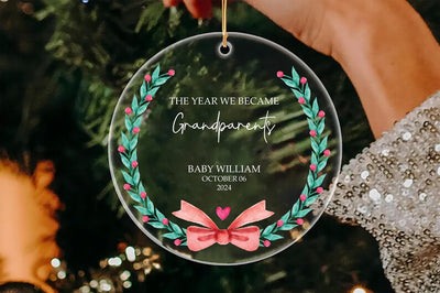 Personalized The Year We Became Grandparents Ornaments, Custom Newly Grandparents Acrylic Ornaments, First Time Grandparents Ornaments