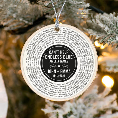 Custom Song Lyrics Ornament, Personalized Wedding Date Acrylic Ornament, Anniversary Gift, Couple Song, Wedding Gift, Gifts for Him Or Her