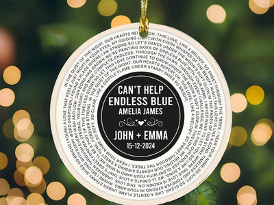 Custom Song Lyrics Ornament, Personalized Wedding Date Acrylic Ornament, Anniversary Gift, Couple Song, Wedding Gift, Gifts for Him Or Her