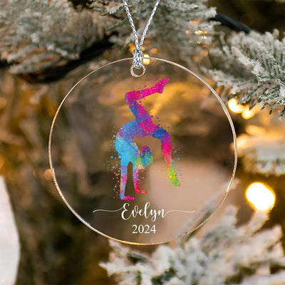 Personalized Gymnastics Ornament, Custom Gymnastics Acrylic Ornament, Gymnastics Keepsake, Gymnastics Sister, Coach, Friend, Team Gift