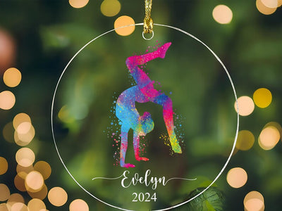 Personalized Gymnastics Ornament, Custom Gymnastics Acrylic Ornament, Gymnastics Keepsake, Gymnastics Sister, Coach, Friend, Team Gift