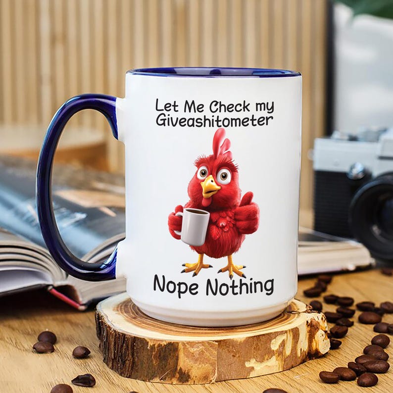Funny Giveashitometer Coffee Mug, Let Me Check Nope Nothing, Sarcastic Ceramic Mug