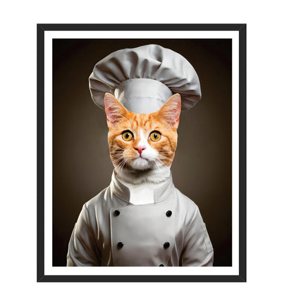 Personalized Chef Pet Portrait, Custom Dog or Cat Painting