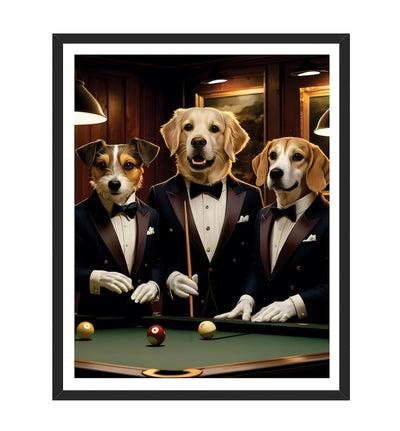 Custom Billiard Player Pet Portrait, Personalized Dog or Cat Painting