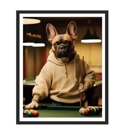Custom Billiard Player Pet Portrait, Personalized Dog or Cat Painting