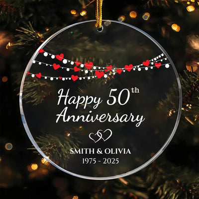 Wedding Anniversary Ornament, Personalized Wedding Acrylic Ornament, Custom Valentine's Day Ornament, Anniversary Gift, Couples Gift