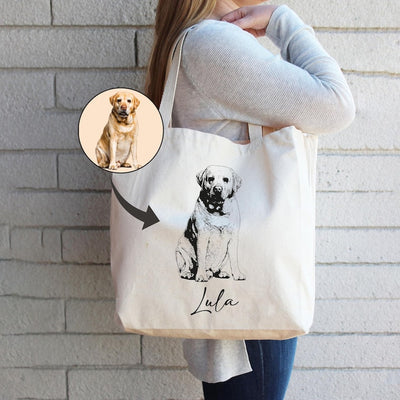 Personalized Pet Photo Tote Bag, Custom Dog Mom Tote Bag, Custom Pet Photo Bag, Trendy Tote Bag, Dog Owner Gift, Pet Photo Gift, Dog Dad Bag