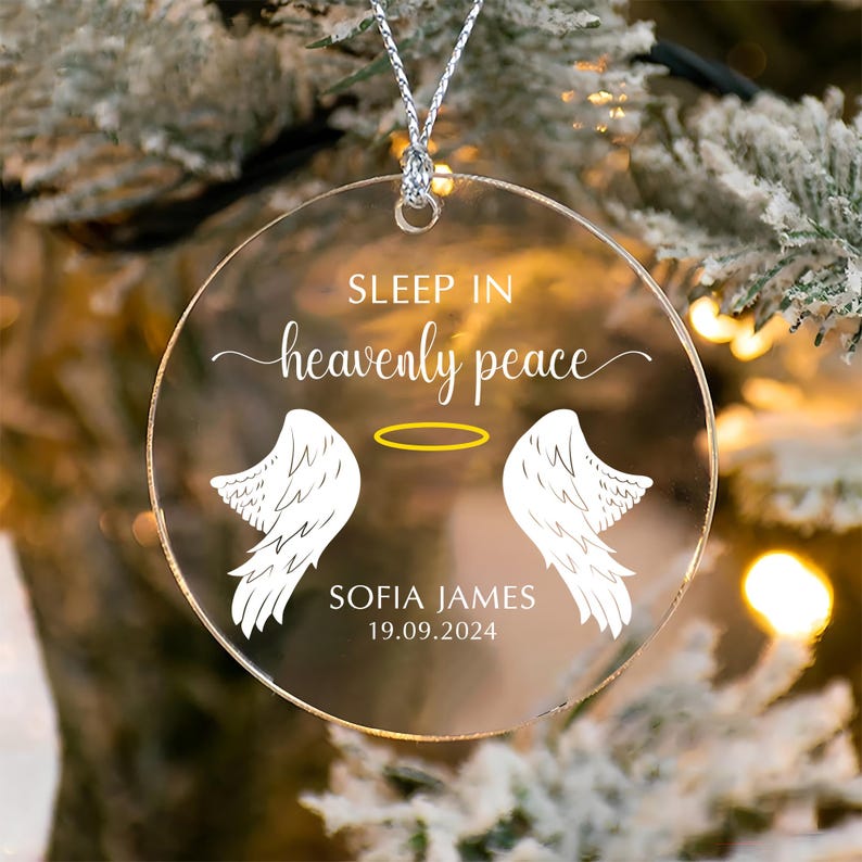 Personalized Miscarriage Ornament, Baby Loss Acrylic Ornament, Infant Memorial, Sympathy Gifts, Lost Infant Ornament, Keepsake Ornaments