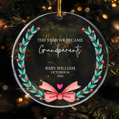 Personalized The Year We Became Grandparents Ornaments, Custom Newly Grandparents Acrylic Ornaments, First Time Grandparents Ornaments