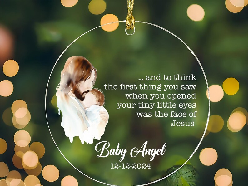 Personalized Miscarriage Ornament, Baby of Jesus, Custom Baby Memorial Acrylic Ornament, Sympathy Gift, Miscarry Ornament, Loss of Baby Gift